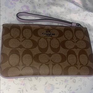 Coach Brown and Purple Wristlet